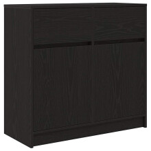 vidaXL Sideboard with Drawer Black Oak 80x34x76 cm Engineered Wood