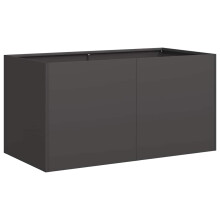 (steel/black, 80 x 40 x 40 cm) vidaXL Planter Outdoor Flower Pot Garden Raised Bed Patio Plant Pot Steel