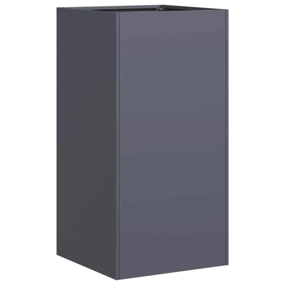 Vidaxl (Steel/Anthracite, 40 X 40 X 80 Cm) Planter Outdoor Flower Pot Garden Raised Bed Patio Plant Pot Steel