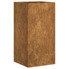vidaXL Pflanzkübel Rostig 40x40x80 cm Wetterfester Stahl