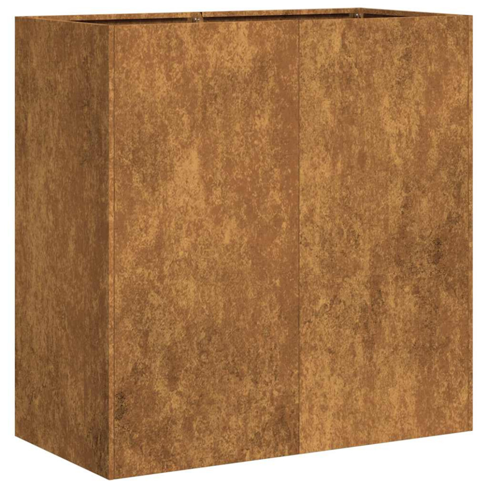 (weathering steel, 80 x 40 x 80 cm) vidaXL Planter Outdoor Flower Pot Garden Raised Bed Patio Plant Pot Steel