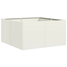 vidaXL Pflanzkübel Weiß 80x80x40 cm Kaltgewalzter Stahl
