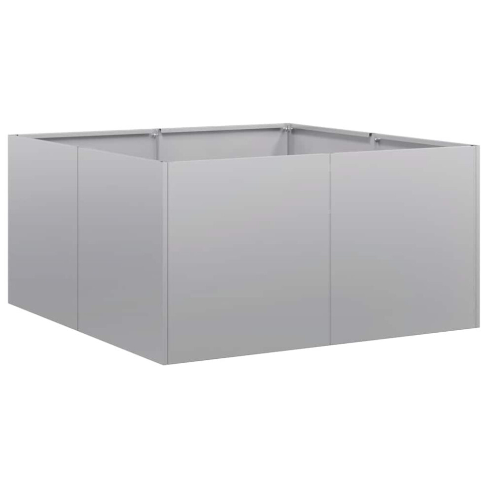 Vidaxl Planter 80X80x40 Cm Galvanised Steel Plant Pot Plant Stand Raise Bed