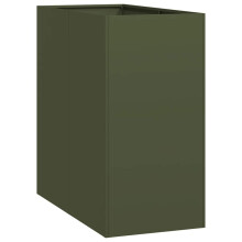 (steel/green, 40 x 80 x 80 cm) vidaXL Planter Outdoor Flower Pot Garden Raised Bed Patio Plant Pot Steel