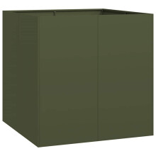 (steel/green, 80 x 80 x 80 cm) vidaXL Planter Outdoor Flower Pot Garden Raised Bed Patio Plant Pot Steel