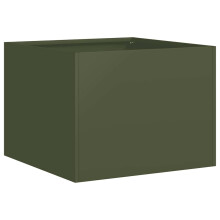 (steel/olive green, 40 x 40 x 30 cm) vidaXL Planter Outdoor Flower Pot Garden Raised Bed Patio Plant Pot Steel