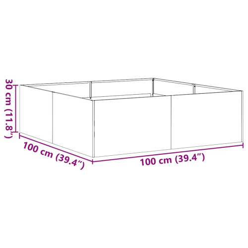 VidaXL vidaXL Pflanzkübel Anthrazit 100x100x30 cm Stahl 2