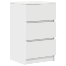 vidaXL Bedside Cabinet with 3 Drawers White 39x35x65 cm bedside table