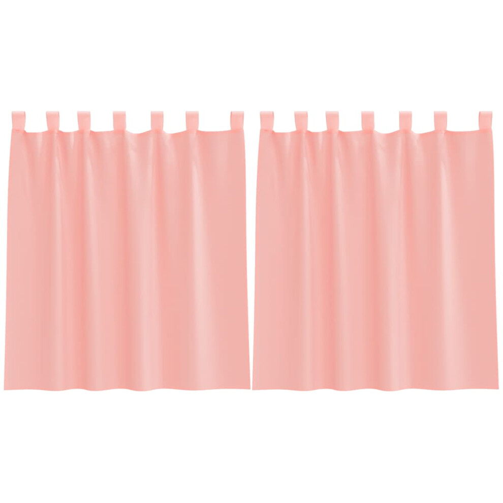 vidaXL Voile Curtains with Rod Pockets 2 pcs Pink net curtain sheer curtain