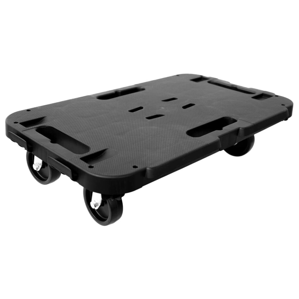 Vidaxl Transport Trolley Rolling Board Dolly Cart 300 Kg Polypropylene Black