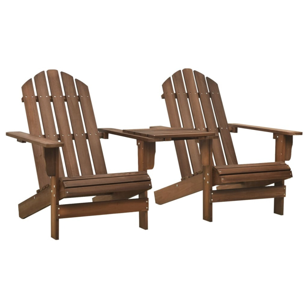 Vidaxl Solid Fir Wood Garden Adirondack Chair Brown Outdoor Chair Armchair