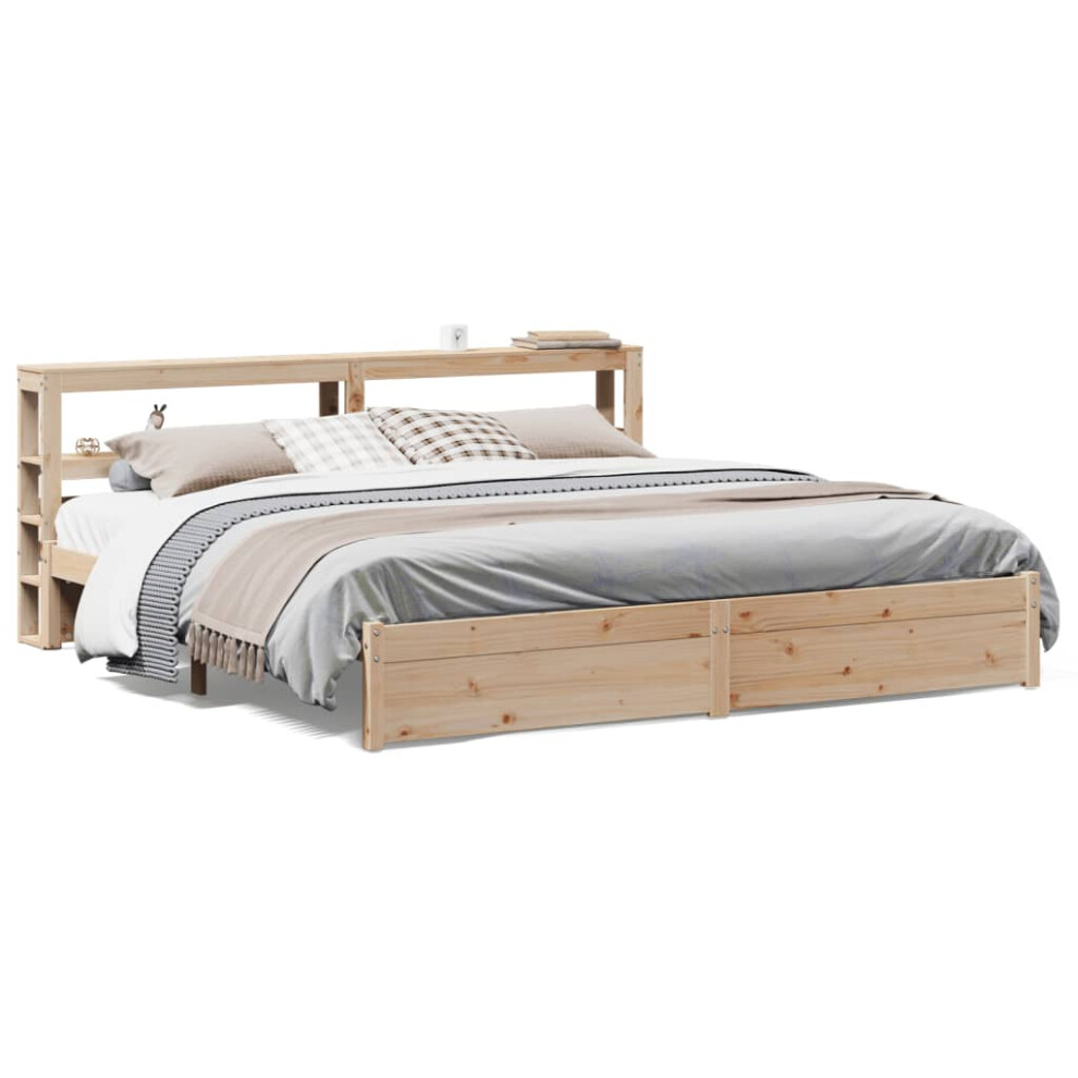 Vidaxl Bed Frame With Headboard Bed Base Bedstead 200X200 Cm Solid Wood Pine