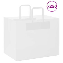 (white, 32 x 22 x 24 cm/ 250 pcs) vidaXL Paper Bags 250 pcs with Handles White 21x11x28 cm Paper Grocery Bag
