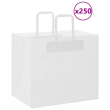 (white, 32 x 22 x 28 cm/ 250 pcs) vidaXL Paper Bags 250 pcs with Handles White 21x11x28 cm Paper Grocery Bag