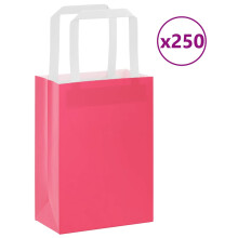 (pink, 15 x 8 x 21 cm/ 250 pcs) vidaXL Paper Bags 250 pcs with Handles White 21x11x28 cm Paper Grocery Bag