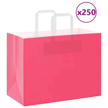 (pink, 32 x 17 x 25 cm/ 250 pcs) vidaXL Paper Bags 250 pcs with Handles White 21x11x28 cm Paper Grocery Bag