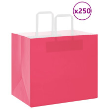 (pink, 32 x 22 x 28 cm/ 250 pcs) vidaXL Paper Bags 250 pcs with Handles White 21x11x28 cm Paper Grocery Bag