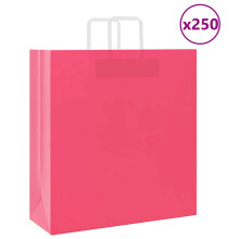 (pink, 45 x 17 x 48 cm/ 250 pcs) vidaXL Paper Bags 250 pcs with Handles White 21x11x28 cm Paper Grocery Bag
