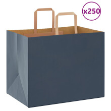(blue, 32 x 22 x 24 cm/ 250 pcs) vidaXL Paper Bags 250 pcs with Handles White 21x11x28 cm Paper Grocery Bag