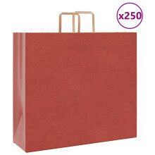 (red, 54 x 15 x 49 cm/ 250 pcs) vidaXL Paper Bags 250 pcs with Handles White 21x11x28 cm Paper Grocery Bag