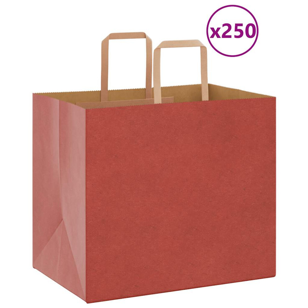 (red, 32 x 22 x 28 cm/ 250 pcs) vidaXL Paper Bags 250 pcs with Handles White 21x11x28 cm Paper Grocery Bag