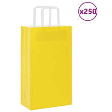 (yellow, 21 x 11 x 36 cm/ 250 pcs) vidaXL Paper Bags 250 pcs with Handles White 21x11x28 cm Paper Grocery Bag