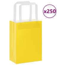 (yellow, 15 x 8 x 21 cm/ 250 pcs) vidaXL Paper Bags 250 pcs with Handles White 21x11x28 cm Paper Grocery Bag