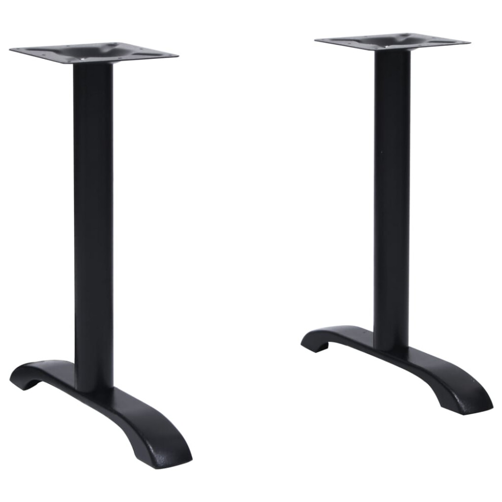 vidaXL Bistro Table Legs Replacement Table Legs Desk Leg 2 Pcs Black Cast Iron