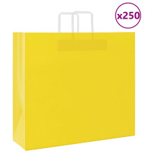 (yellow, 54 x 15 x 49 cm/ 250 pcs) vidaXL Paper Bags 250 pcs with Handles White 21x11x28 cm Paper Grocery Bag