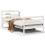 VidaXL vidaXL Bed Frame with Headboard Bed Base White 100x200 cm Solid Wood Pine 1