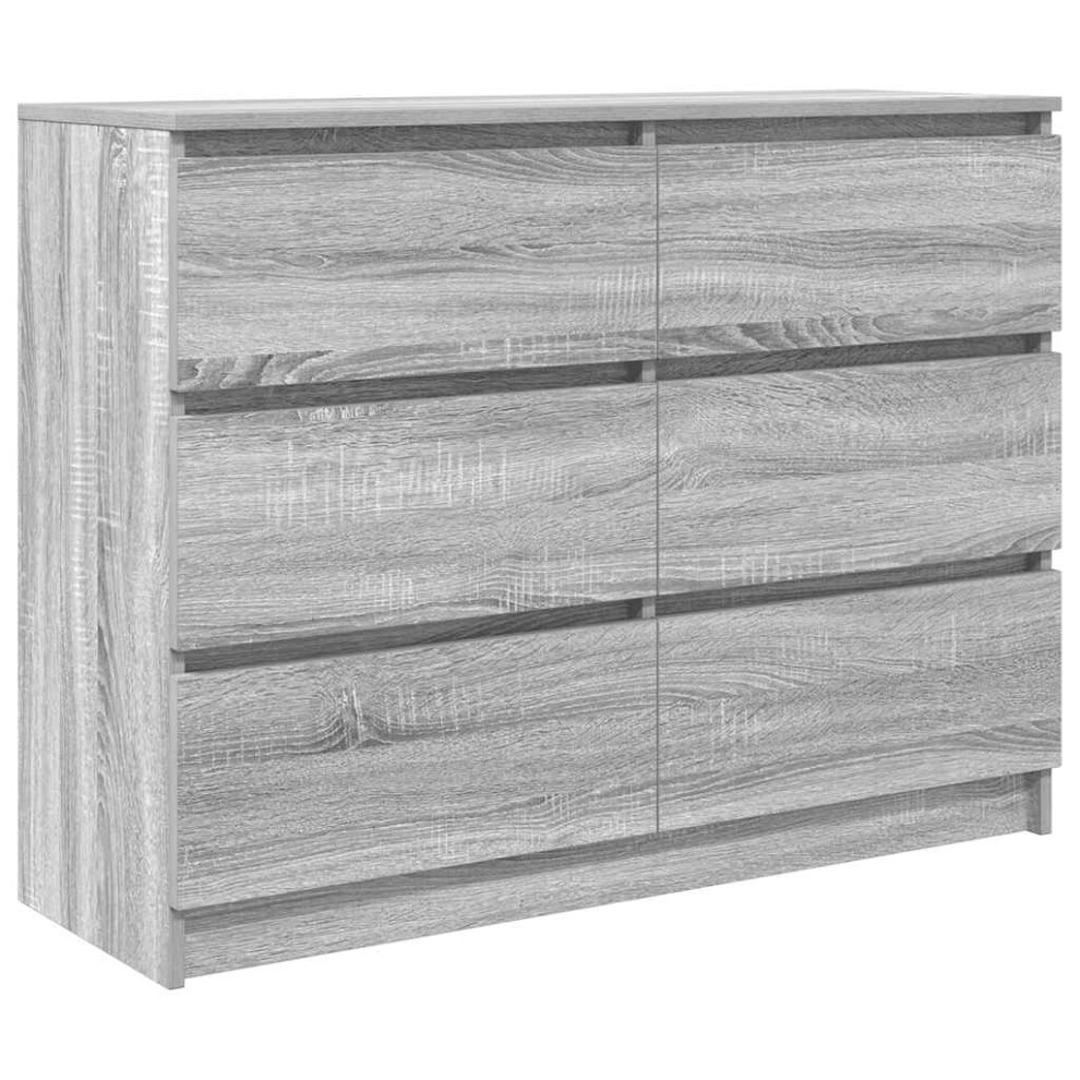 vidaXL Sideboard Grey Sonoma 100x35x76 Cm Engineered Wood Storage Cabinet