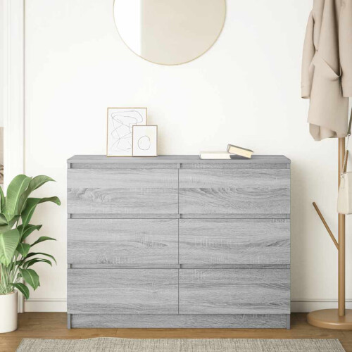 VidaXL vidaXL Sideboard Grey Sonoma 100x35x76 cm Engineered Wood storage cabinet 2