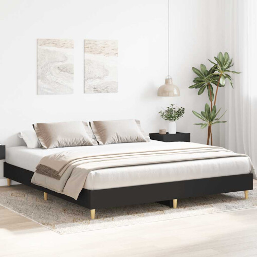 VidaXL vidaXL Bed Frame without Mattress Black 180x200cm Engineered Wood 2
