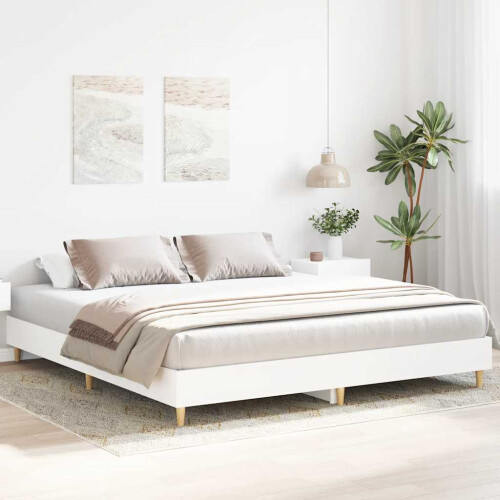 VidaXL vidaXL Bed Frame No Mattress White 200x200 cm Engineered Wood 2