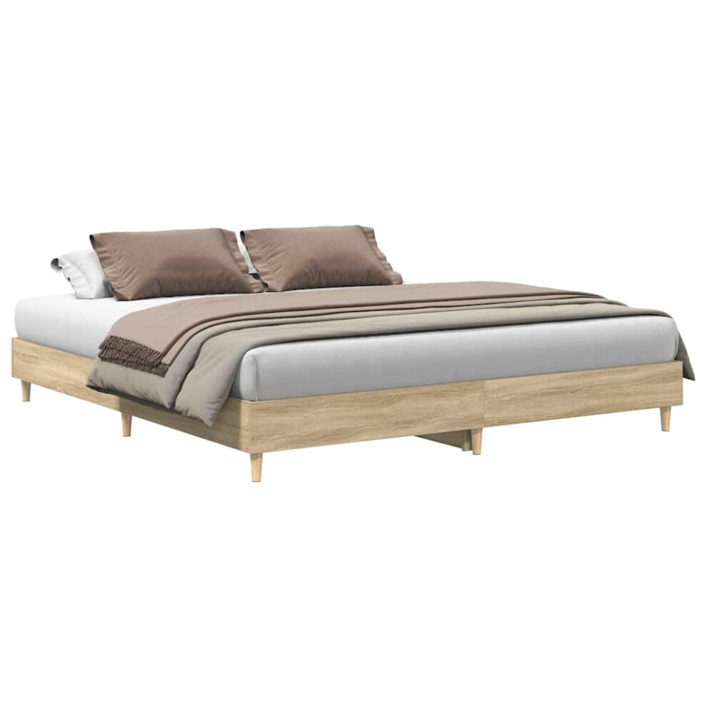 Vidaxl Bed Frame No Mattress Sonoma Oak 200X200 Cm Engineered Wood