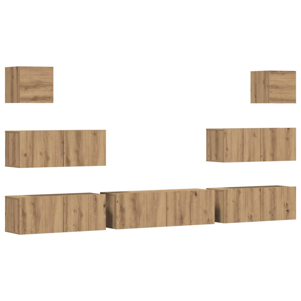 Vidaxl 7 Piece Tv Cabinet Set Wall-Mounted Artisan Oak Engineered Wood