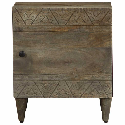 VidaXL vidaXL Bedside Cabinet Light Grey 40x33x46 cm Solid Wood Mango bedside table 2