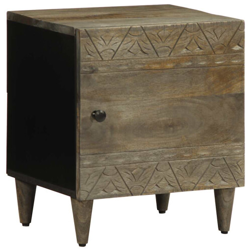VidaXL vidaXL Bedside Cabinet Light Grey 40x33x46 cm Solid Wood Mango bedside table