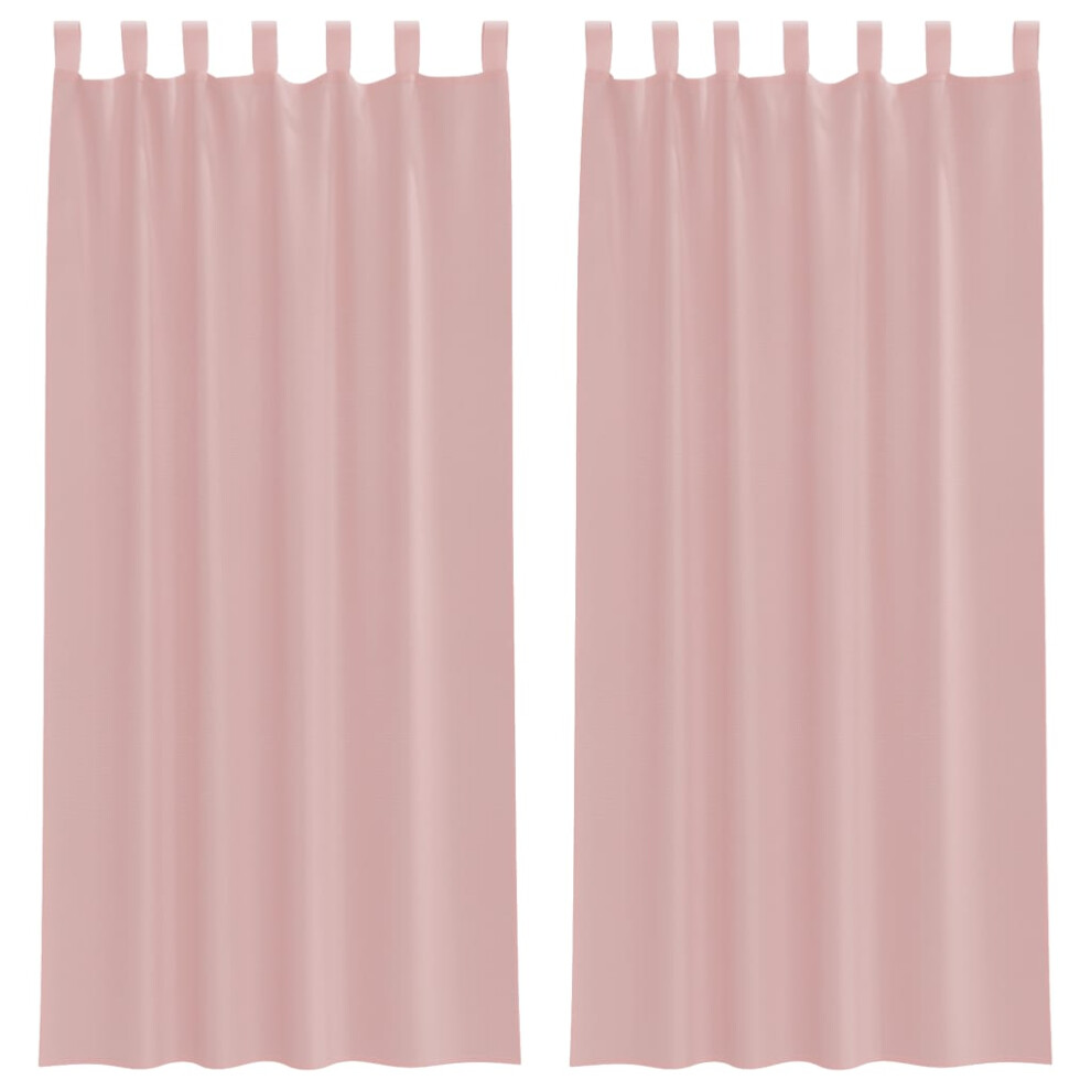 vidaXL Voile Curtains with Rod Pockets 2 pcs Pink net curtain sheer curtain