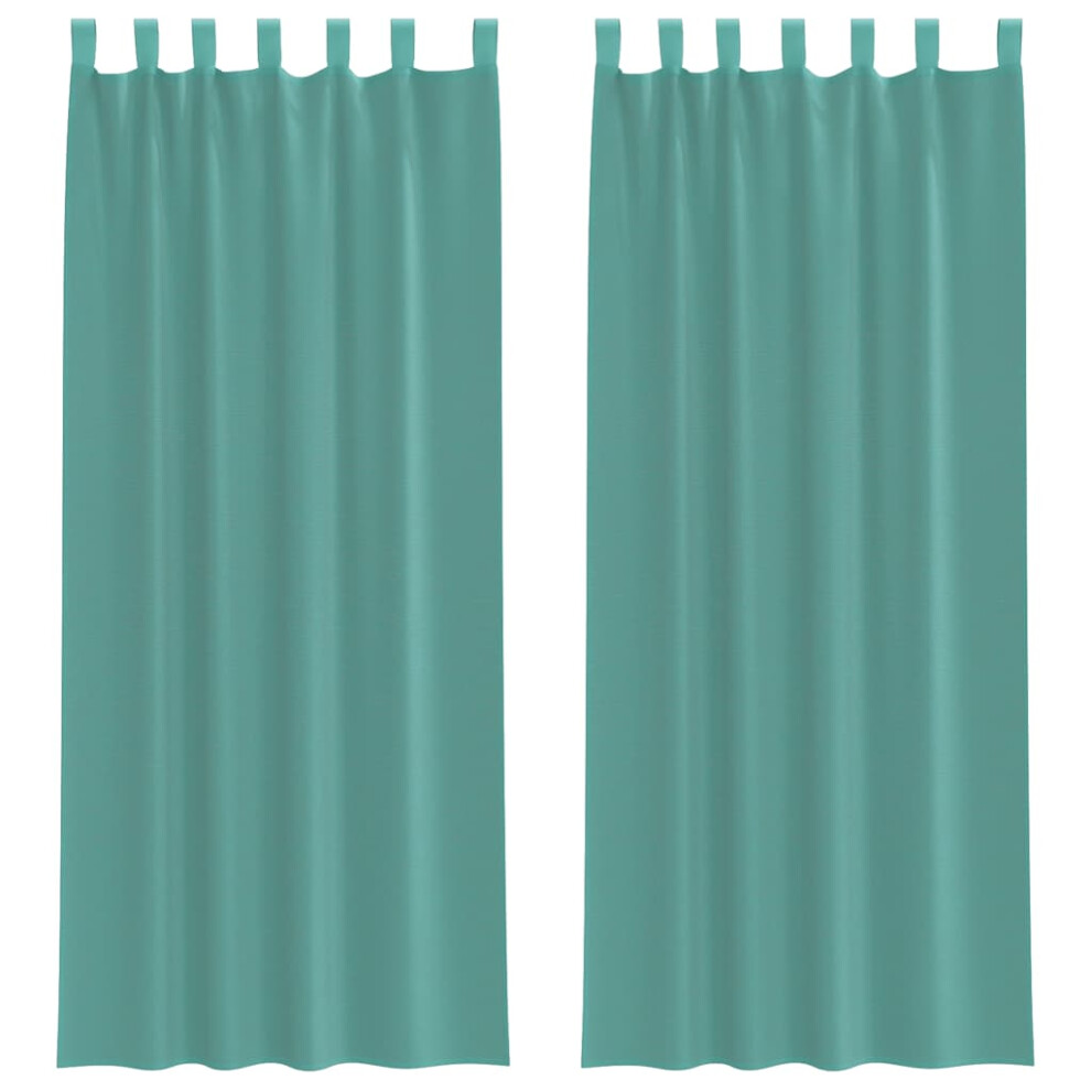 vidaXL Voile Curtains With Rod Pockets 2 Pcs Turquoise Net Curtain