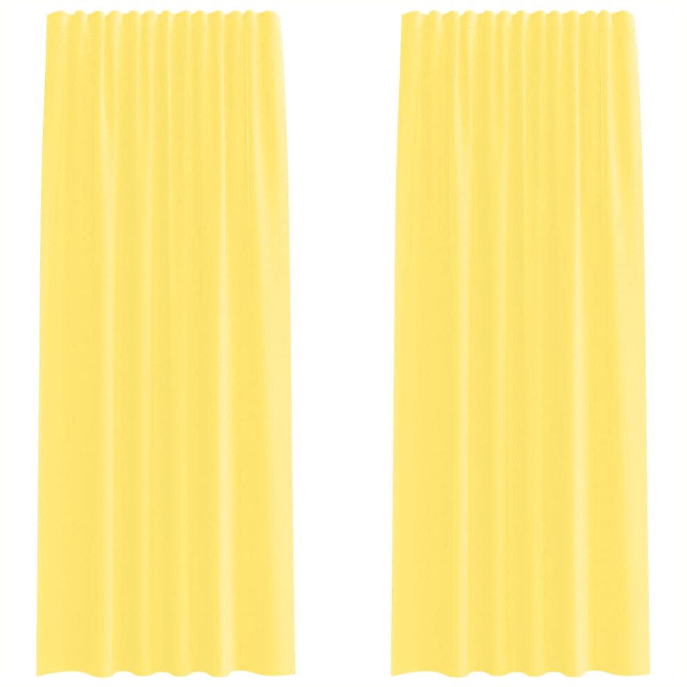 Vidaxl Voile Curtains With Loops 2 Pcs Yellow 140X245 Cm Net Curtain