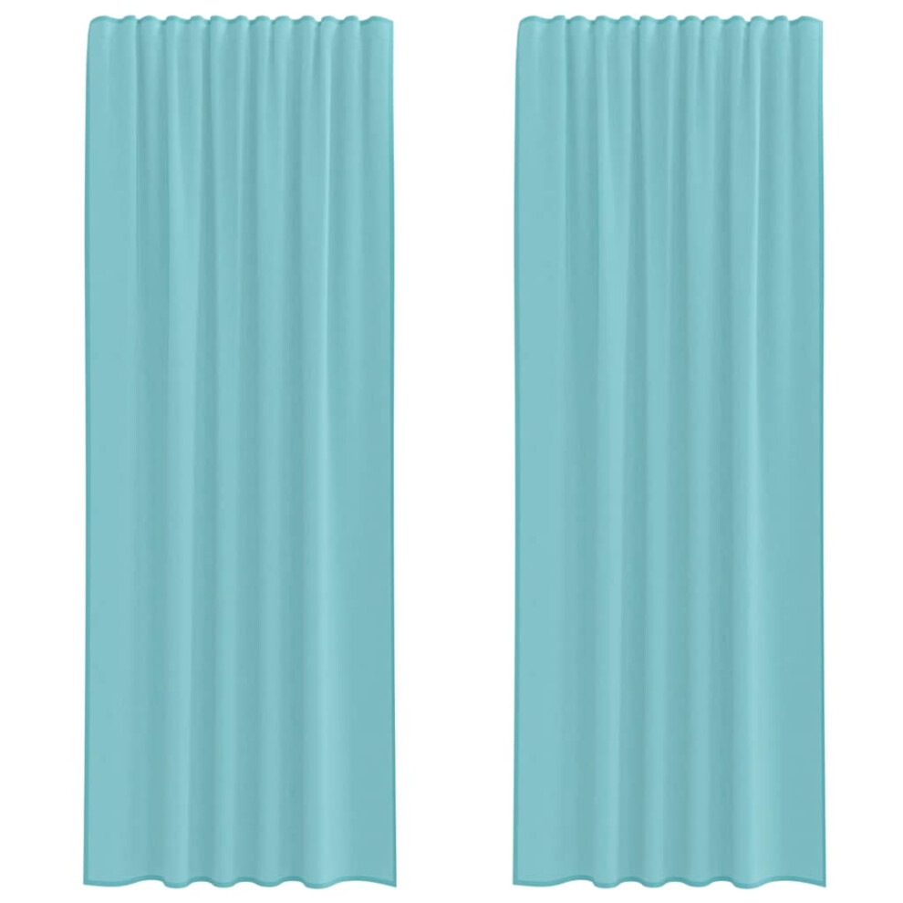 Vidaxl Voile Curtains With Loops 2 Pcs Turquoise 140X260 Cm Net Curtain