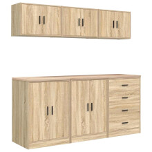 vidaXL Garage Cabinets 6 pcs Sonoma Oak Engineered Wood cabinet tool cabinet
