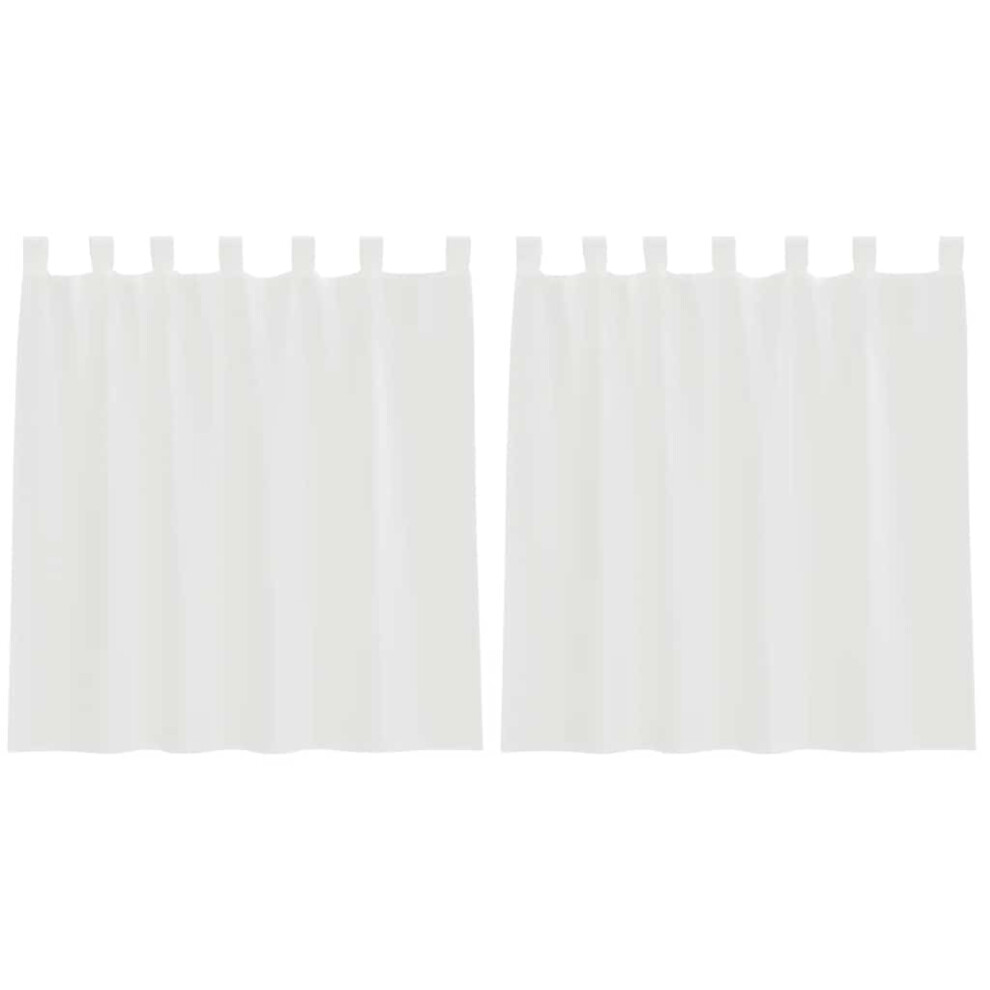 vidaXL Voile Curtains with Rod Pockets 2 pcs White net curtain sheer curtain