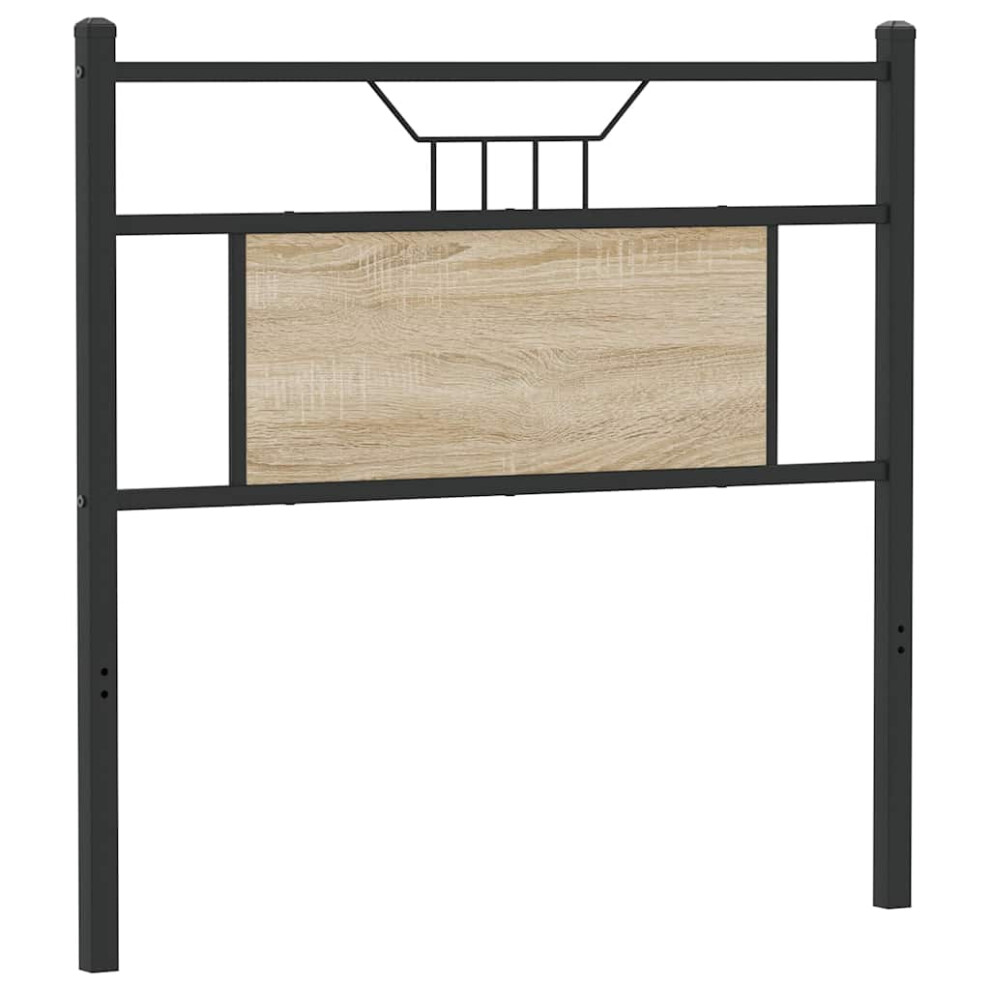 Vidaxl Headboard Sonoma Oak 80 Cm Engineered Wood And Steel Bed Headboard