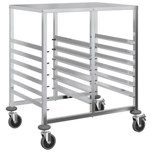 VidaXL vidaXL Tablettwagen mit 12 GN-Behältern 75x55x87 cm Edelstahl