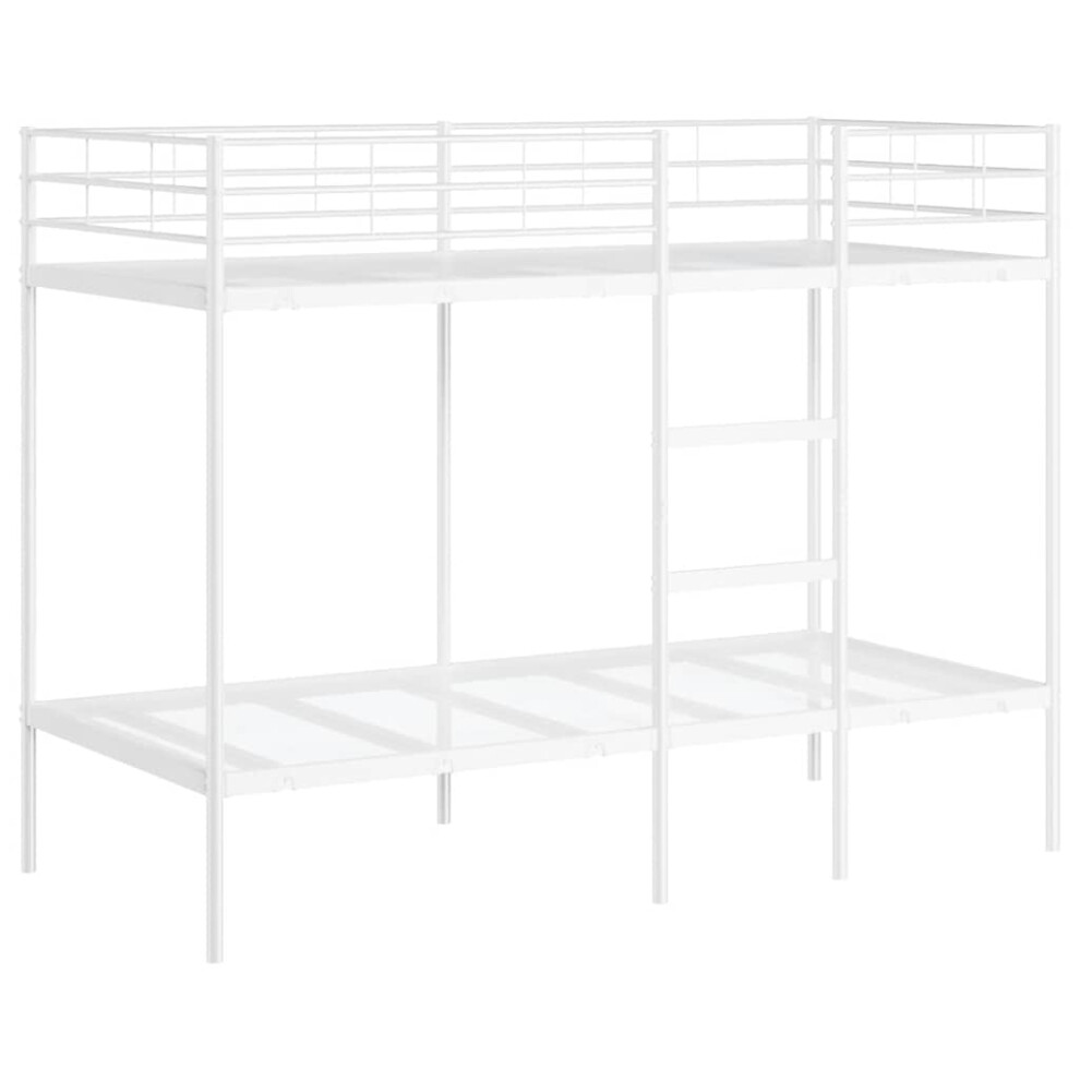 Vidaxl Bunk Bed Without Mattress White 100X190 Cm Steel Bed Frame Bed Base