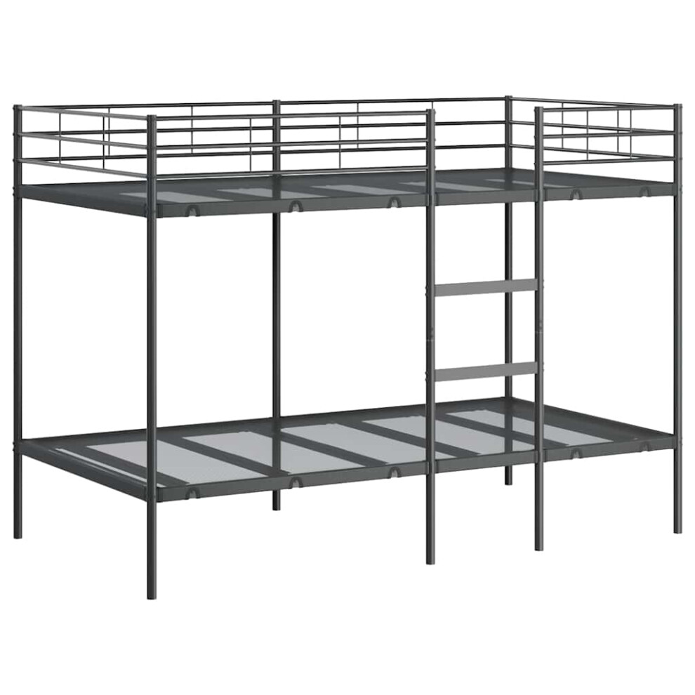 vidaXL Bunk Bed Without Mattress Black 100x200 Cm Steel Bed Frame Bed Base