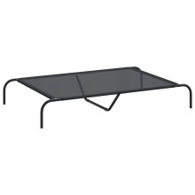 vidaXL Elevated Dog Bed Black 130x80x20 cm Textilene and Steel raised dog bed
