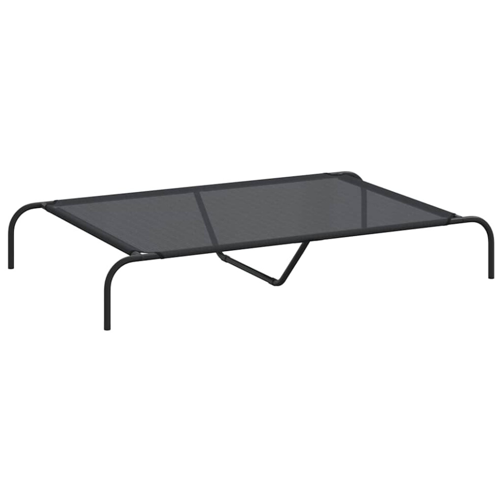 Vidaxl Elevated Dog Bed Black 130X80x20 Cm Textilene And Steel Raised Dog Bed